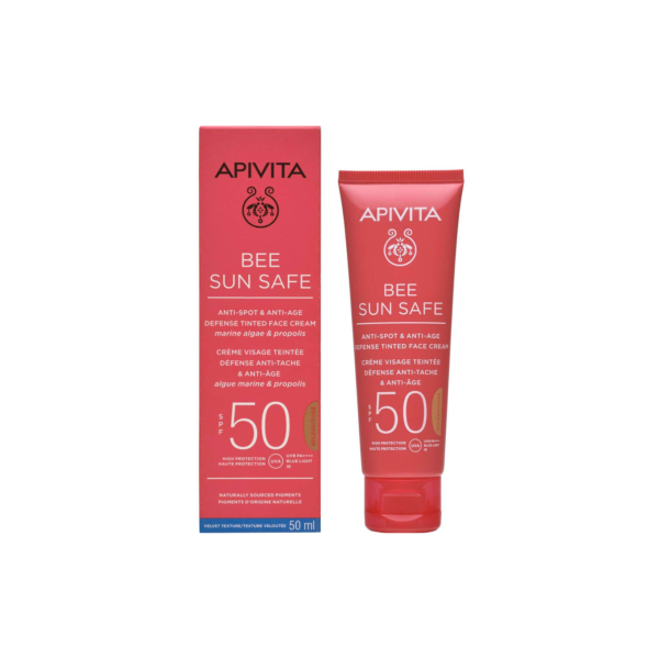 Apivita Bee Sun Safe Anti-spot & Anti-age Αντηλιακή Κρέμα Προσώπου SPF50 με Χρώμα Golden 50ml