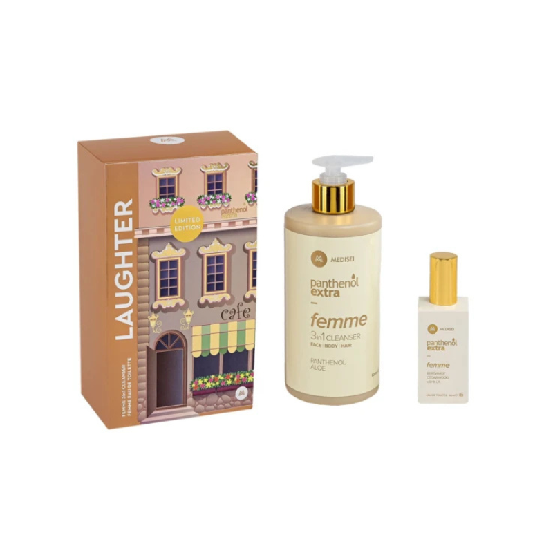 Medisei Panthenol Extra Σετ Περιποίησης για Καθαρισμό Σώματος & Καθαρισμό Προσώπου με Αφρόλουτρο , Σαμπουάν , Make up Remover & Καθαριστικό Προσώπου 2τμχ