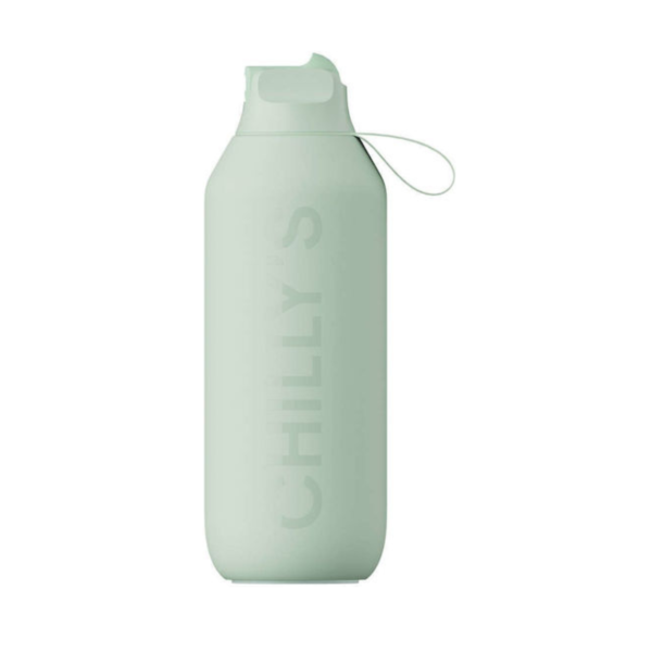 Chilly's Series 2 Flip Μπουκάλι Θερμός Ανοξείδωτο BPA Free 500ml Lichen Green με Καλαμάκι και Λαβή