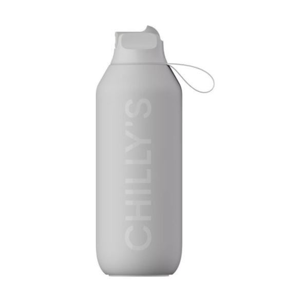 Chilly's Series 2 Flip Μπουκάλι Θερμός Ανοξείδωτο BPA Free 500ml Granite Grey με Καλαμάκι και Καπάκι-Θηλιά