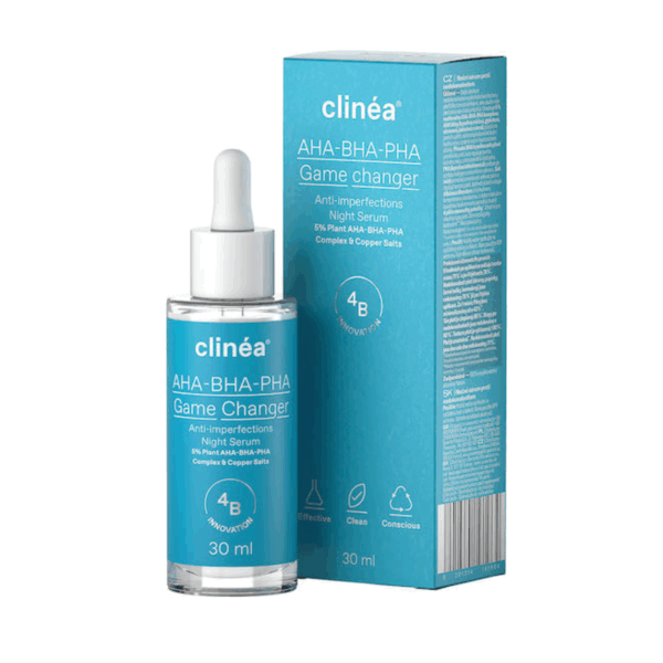 Clinea AHA – BHA – PHA Game Changer Ορός Νυκτός Κατά των Ατελειών 30ml - Image 2