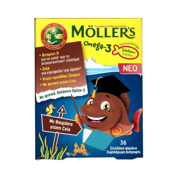 Moller's Omega 3 Ιχθυέλαιο 36 Παιδικά Ζελεδάκια Cola