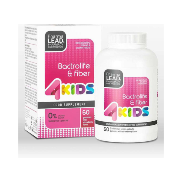 Pharmalead Bactrolife & Fiber 4kids Προβιοτικά 60 ζελεδάκια Φράουλα
