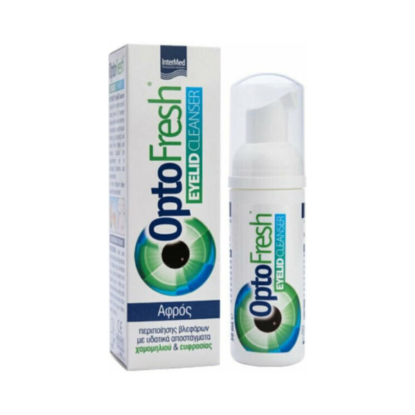 Intermed OptoFresh Αφρός Περιποίησης Βλεφάρων με Υδατικά Αποστάγματα Χαμομηλιού & Ευφρασίας 50ml
