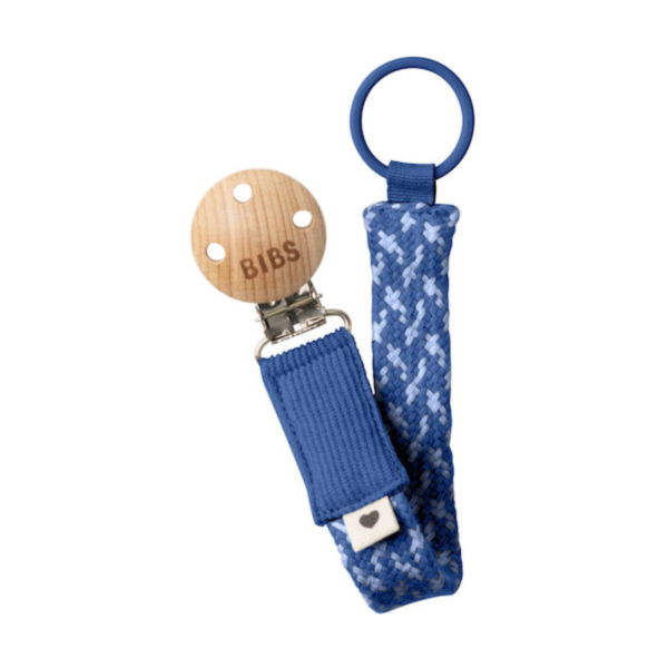 Bibs Κλιπ Πιπίλας Paci Braid από Ύφασμα Cornflower / Dusty Blue