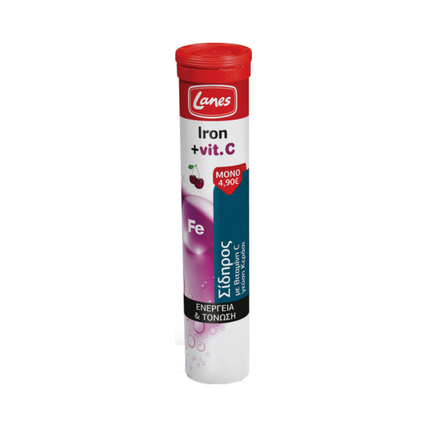 Lanes Iron & Vitamin C 20 αναβράζοντα δισκία Κεράσι