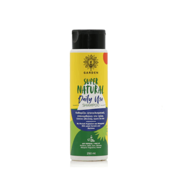 Garden Super Natual Daily Use Σαμπουάν Αναδόμησης/Θρέψης & Ενυδάτωσης για Όλους τους Τύπους Μαλλιών 250ml
