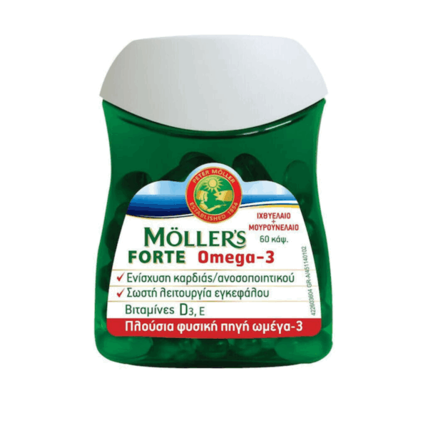 Moller's Forte Omega 3 Μουρουνέλαιο και Ιχθυέλαιο Κατάλληλο για Παιδιά 10mg 60 κάψουλες