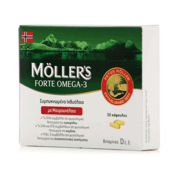 Moller's Forte Omega-3 Μουρουνέλαιο και Ιχθυέλαιο 30 κάψουλες