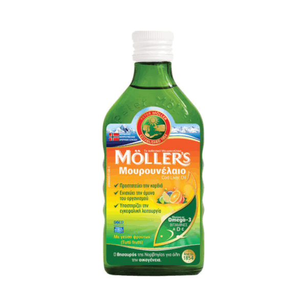Moller's Cod Liver Oil Μουρουνέλαιο Κατάλληλο για Παιδιά 250ml Tutti Frutti