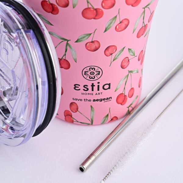 Estia Coffee Mug Save The Aegean 350ml Cherry Rose - Image 3