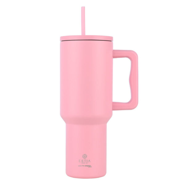 Estia Θερμός Straw Tumbler XL Save The Aegean 1200ml Blossom Rose