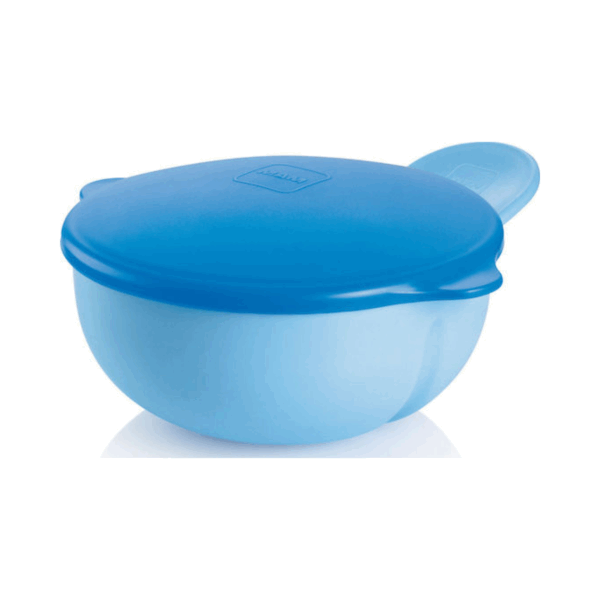 Mam Feeding Bowl Μπολ με Καπάκι & 2 Θήκες | Μπλε, 6+ Μηνών