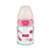 Nuk Γυάλινο Μπιμπερό First Choice Plus Temperature Control Κατά των Κολικών με Θηλή Σιλικόνης 120ml για 0-6 μηνών