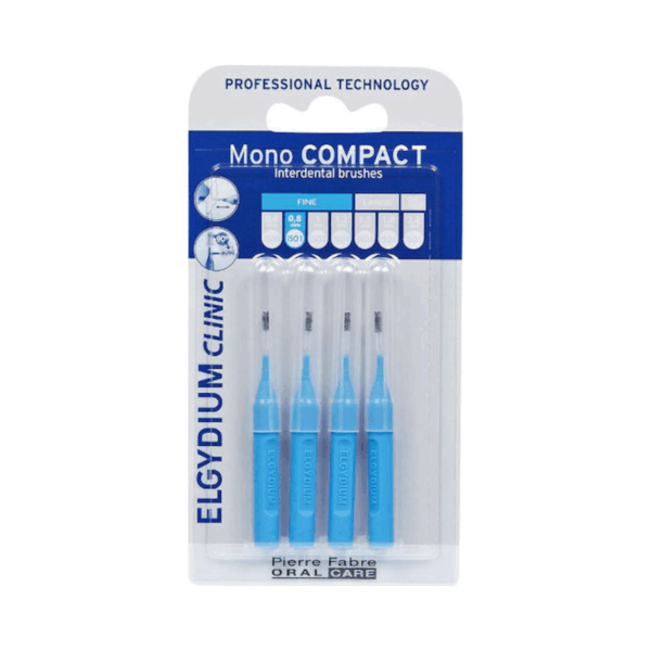 Elgydium Clinic Mono Compact Μεσοδόντια Βουρτσάκια 0.4mm Μπλε 4τμχ