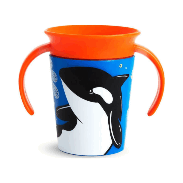 Munchkin Παιδικό Ποτηράκι Miracle 360° Wildlove Sippy Cup από Πλαστικό Μπλε 177ml για 6m+