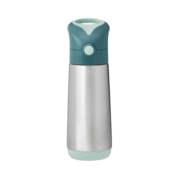 B.box Παιδικό Παγούρι Θερμός 500ml με Καλαμάκι – Πράσινο, Ανοξείδωτο