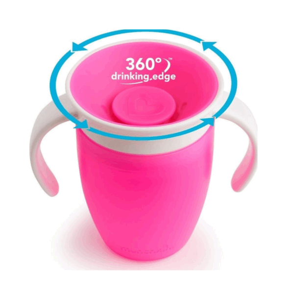 Munchkin Παιδικό Ποτηράκι Miracle 360° από Πλαστικό Φούξια 207ml για 6m+ - Image 2