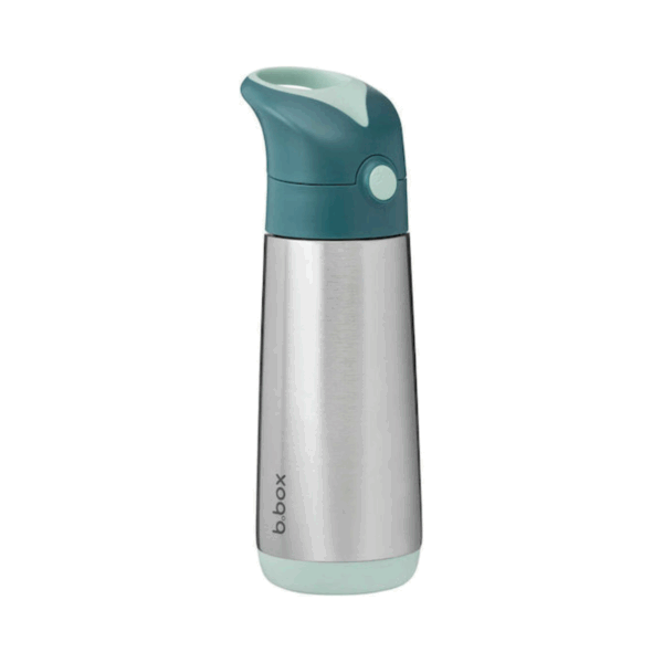 B.box Παιδικό Παγούρι Θερμός 500ml με Καλαμάκι – Πράσινο, Ανοξείδωτο - Image 2