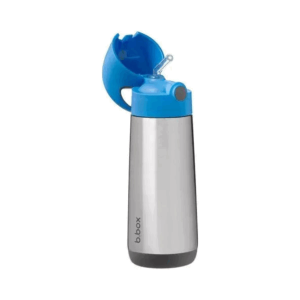 B.box Παιδικό Παγούρι Θερμός 500ml με Καλαμάκι – Μπλέ, Ανοξείδωτο - Image 2
