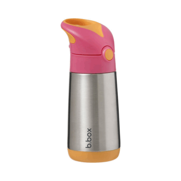 B.Box Μπουκάλι Θερμός Ανοξείδωτο 350ml Ροζ με Καλαμάκι - Image 3