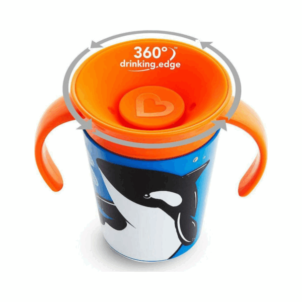 Munchkin Παιδικό Ποτηράκι Miracle 360° Wildlove Sippy Cup από Πλαστικό Μπλε 177ml για 6m+ - Image 3