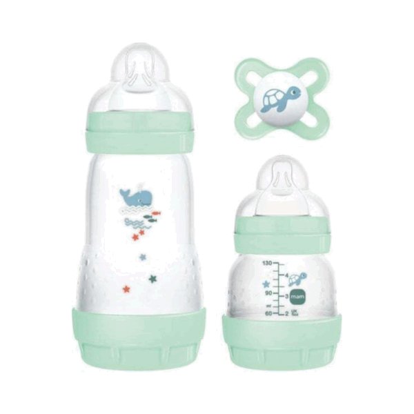 Mam Starter Set Easy Start Anti-colic 0+ Μηνών Πλαστικά Μπιμπερό Κατά Κολικών Θηλή Σιλικόνης 260ml &130ml & Πιπίλα Start