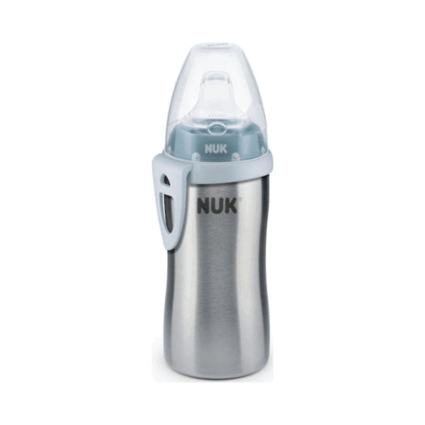 Nuk Active Cup Ανοξείδωτο Παγουράκι με Στόμιο Σιέλ 12m+ 215ml