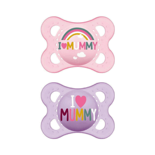 Mam Ορθοδοντικές Πιπίλες Σιλικόνης I Love Mummy Purple/Pink για 2-6 μηνών 2τμχ