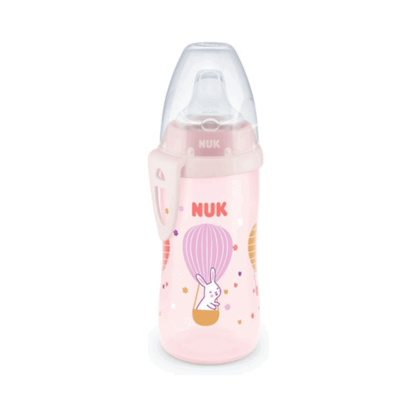 Nuk Active Cup Εκπαιδευτικό Μπιμπερό Πλαστικό Pink Rabbit για 12m+ 300ml