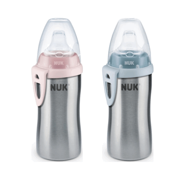 Nuk Active Cup Ανοξείδωτο Παγουράκι με Στόμιο Σιέλ 12m+ 215ml