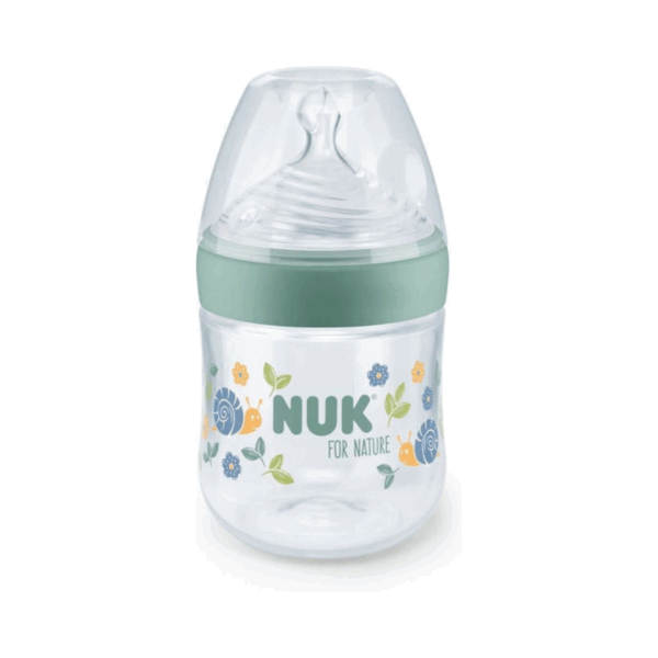 Nuk Πλαστικό Μπιμπερό Nature Sense Κατά των Κολικών με Θηλή Σιλικόνης 150ml για 0-6 μηνών Πράσινο