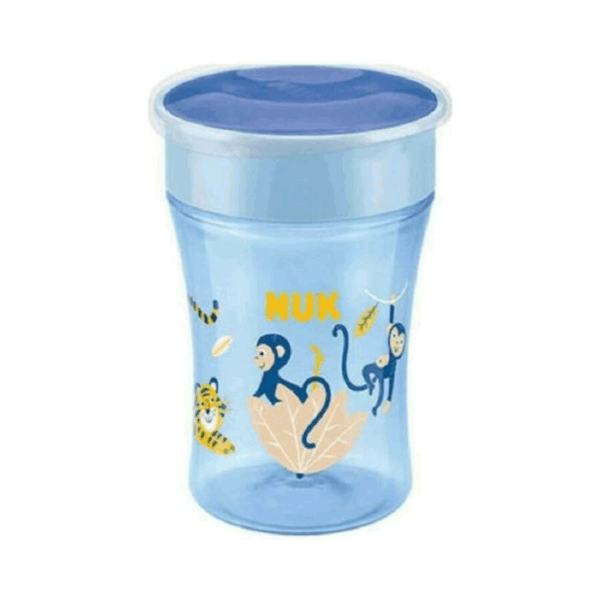 Nuk Παιδικό Ποτηράκι Evolution Magic Cup από Πλαστικό Μπλε Monkeys 230ml για 8m+