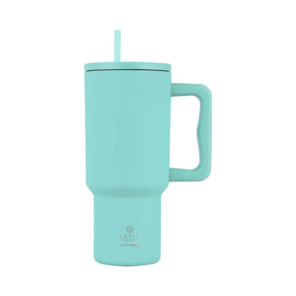 Estia Θερμός Straw Tumbler XL Save The Aegean 900ml Bermuda Green