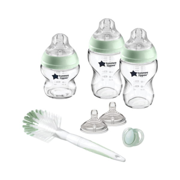 Tommee Tippee Σετ Γυάλινα Μπιμπερό Κατά των Κολικών με Θηλή Σιλικόνης για 0+ μηνών Πράσινο 150ml 7τμχ