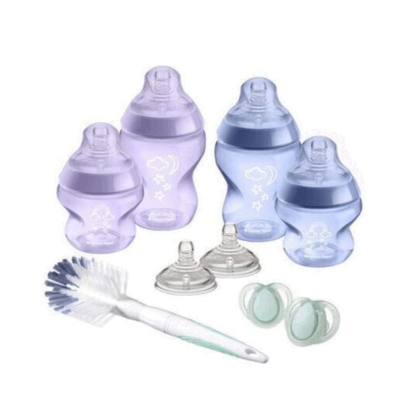 Tommee Tippee Σετ Πλαστικά Μπιμπερό Closer to Nature Newborn Starter Set Κατά των Κολικών με Θηλή Σιλικόνης 260ml για 0+ μηνών 9τμχτμχ