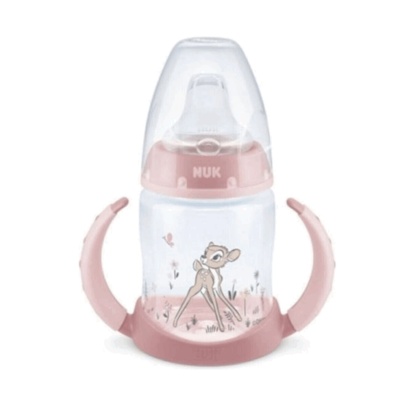 Nuk Classics First Choice Bambi Εκπαιδευτικό Μπιμπερό Πλαστικό με Λαβές Ροζ 6m+ 150ml