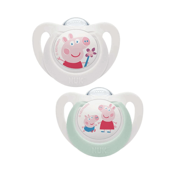 Nuk Πιπίλες Σιλικόνης με Θήκη Peppa Pig Star για 0-36 μηνών 2τμχ
