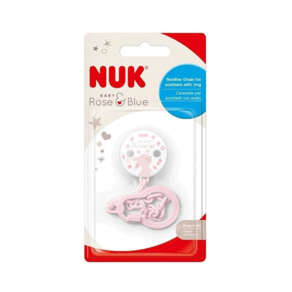 Nuk Αλυσίδα Πιπίλας Baby Rose από Πλαστικό Rabbit Rose - Image 2