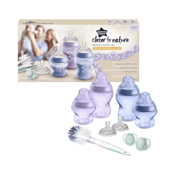 Tommee Tippee Σετ Πλαστικά Μπιμπερό Closer to Nature Newborn Starter Set Κατά των Κολικών με Θηλή Σιλικόνης 260ml για 0+ μηνών 9τμχτμχ - Image 2