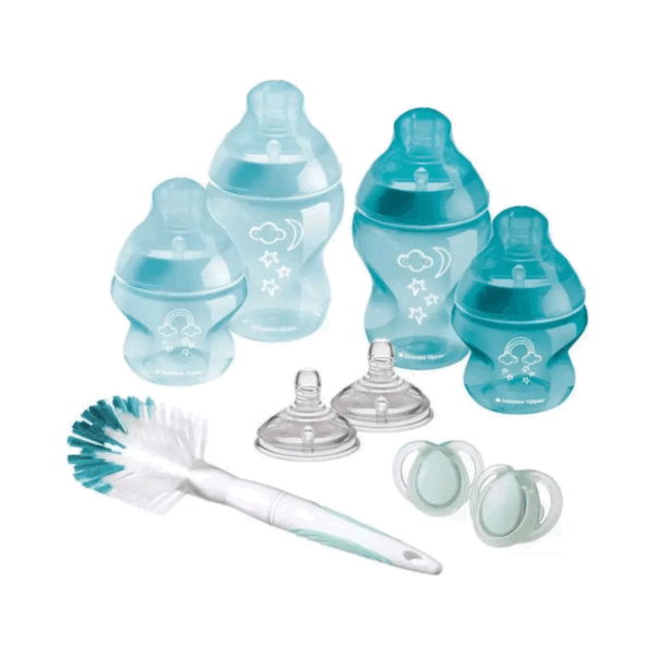Tommee Tippee Σετ Πλαστικά Μπιμπερό Closer To Nature Κατά των Κολικών με Θηλή Σιλικόνης 150ml για 0-6 μηνών 9τμχ Μέντα