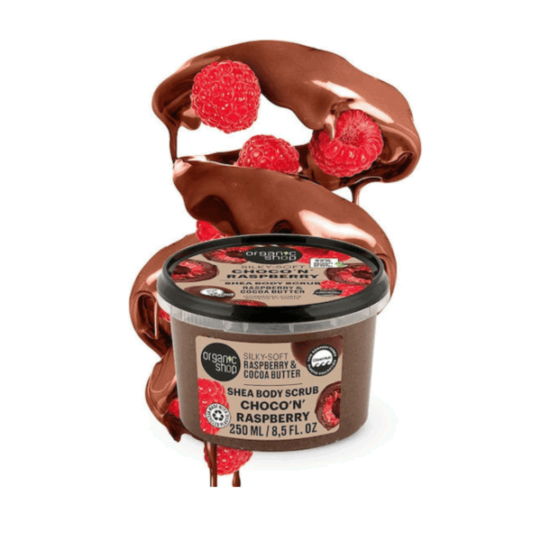 Organic Shop Natura Siberica Scrub Σώματος  Choco’n’Raspberry 250ml - Image 2