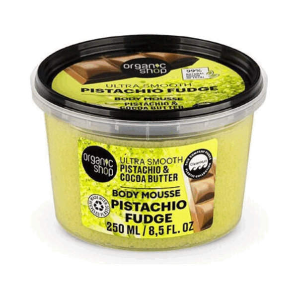 Organic Shop Scrub Σώματος Pistachio Fudge με Φιστίκι & Βούτυρο Κακάο για Λεία και Απαλή Επιδερμίδα, 250ml