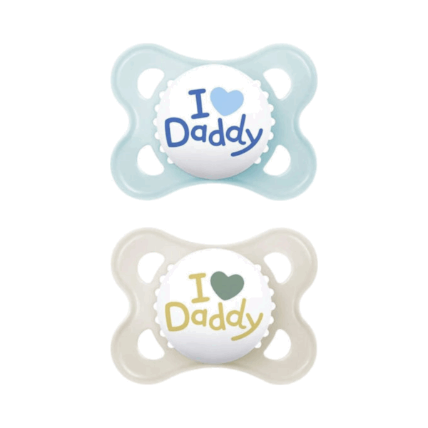 Mam Original Ορθοδοντικές Πιπίλες Σιλικόνης I Love Daddy - Μπλε-Μπεζ για 2-6 μηνών 2τμχ
