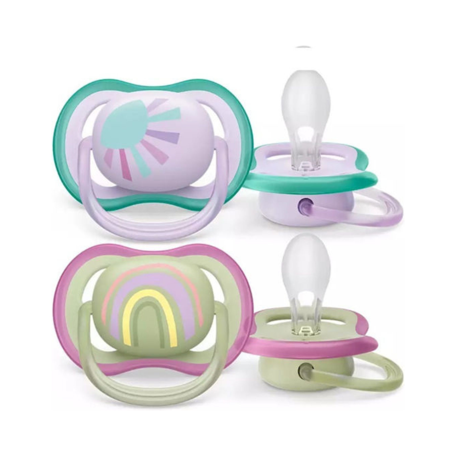 Philips Ultra Air Ορθοδοντικές Πιπίλες Σιλικόνης Ροζ-Μπεζ για 0-6 μηνών 2τμχ