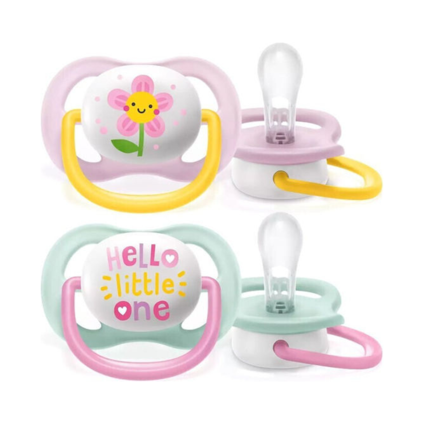 Philips Ultra Air Πιπίλες Σιλικόνης Τιρκουάζ/Ροζ για 0-6 μηνών 2τμχ