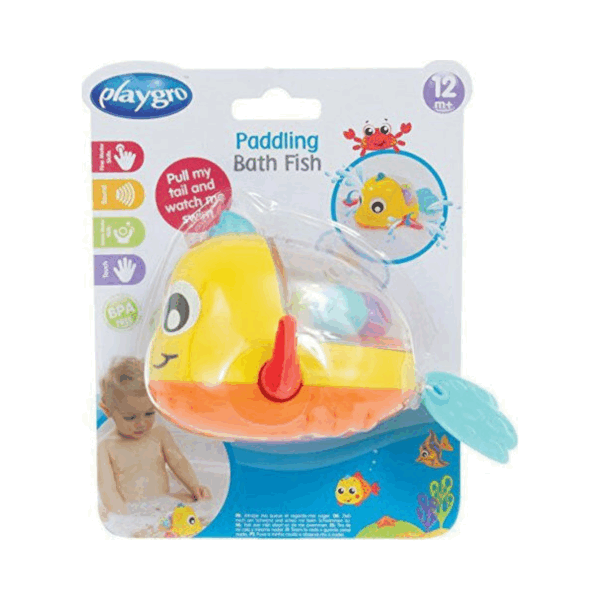 Playgro Paddling Bath Fish Παιχνίδι Μπάνιου Κίτρινο για 12+ Μηνών (Διάφορα Σχέδια) 1τμχ