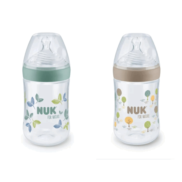 NNuk Γυάλινο Μπιμπερό Nature Sense Κατά των Κολικών με Θηλή Σιλικόνης 260ml