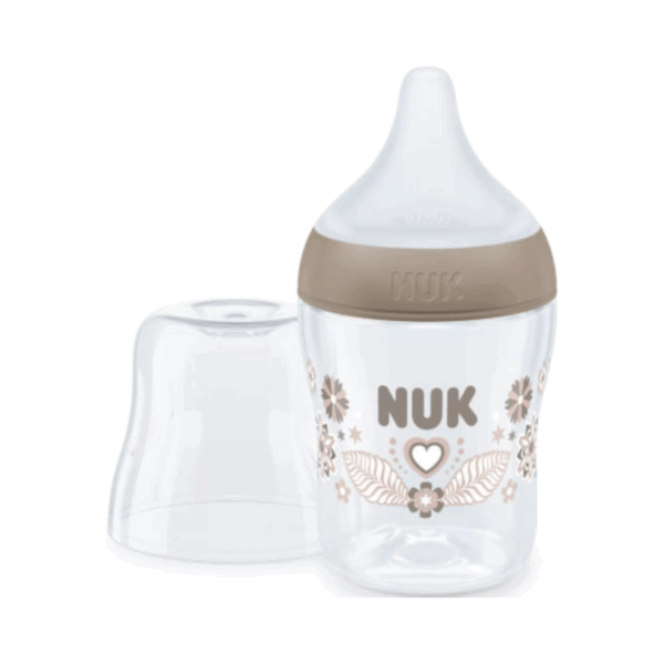 Nuk Πλαστικό Μπιμπερό Perfect Match Κατά των Κολικών με Θηλή Σιλικόνης για 0+ μηνών Γκρι 150ml