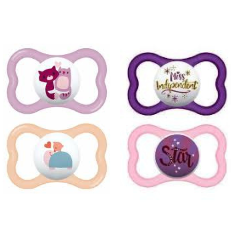 Mam Ορθοδοντικές Πιπίλες Σιλικόνης Μπεζ / Μωβ για 16+ μηνών 2τμχ